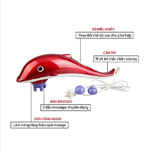 Máy masage cầm tay cá heo 3 đầu ( Lớn )