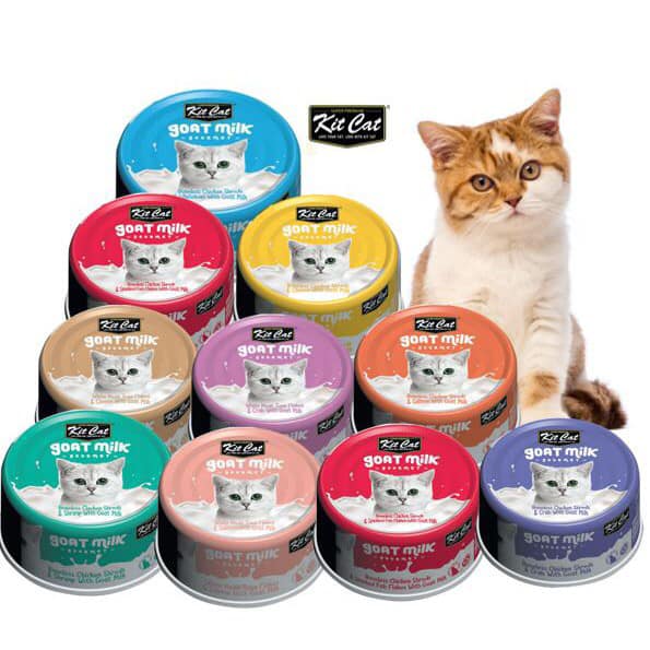 Kitcat Goat Milk Wet Cat Food - Special Flavor from Goat Milk - Nutritious Food for Cats - Delicious Flavor - Convenient Packaging - Suitable for Adult Cats