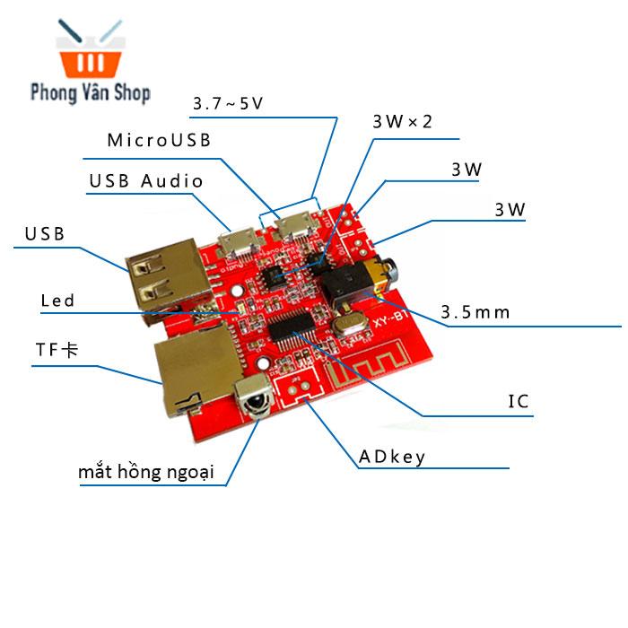 Mạch giải mã âm thanh Bluetooth + Usb + Thẻ nhớ - Chế loa Bluetooth