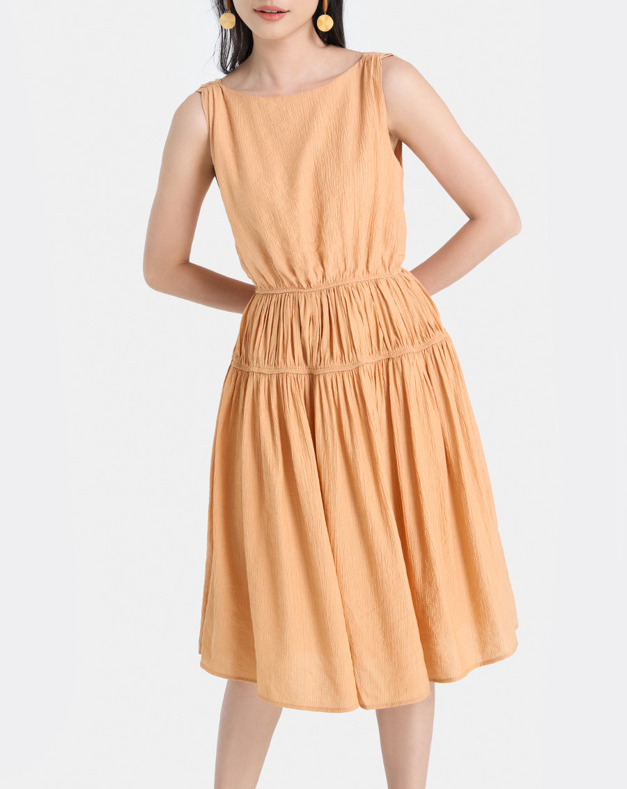 Đầm Midi Nữ Thời Trang JUNO Kiểu Dáng Hạ Eo JNDLU022