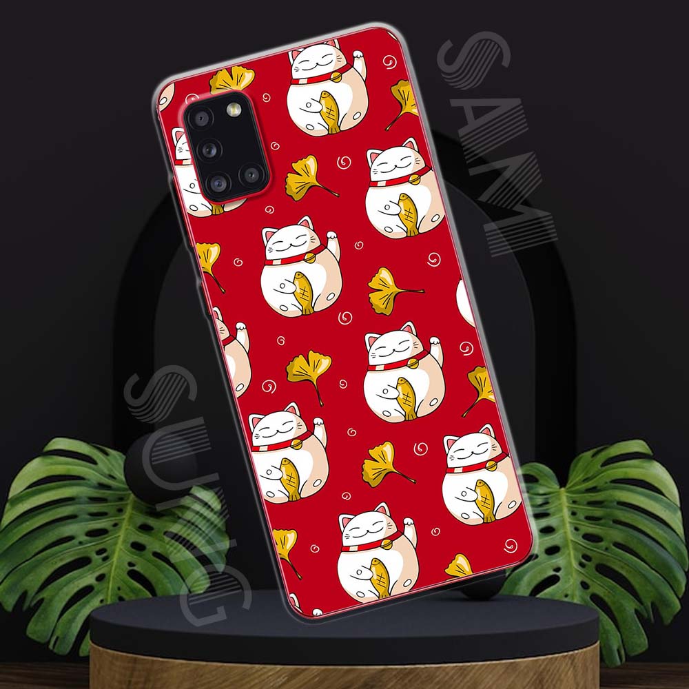 Ốp lưng Samsung A31 mẫu BST Mèo may mắn TPU