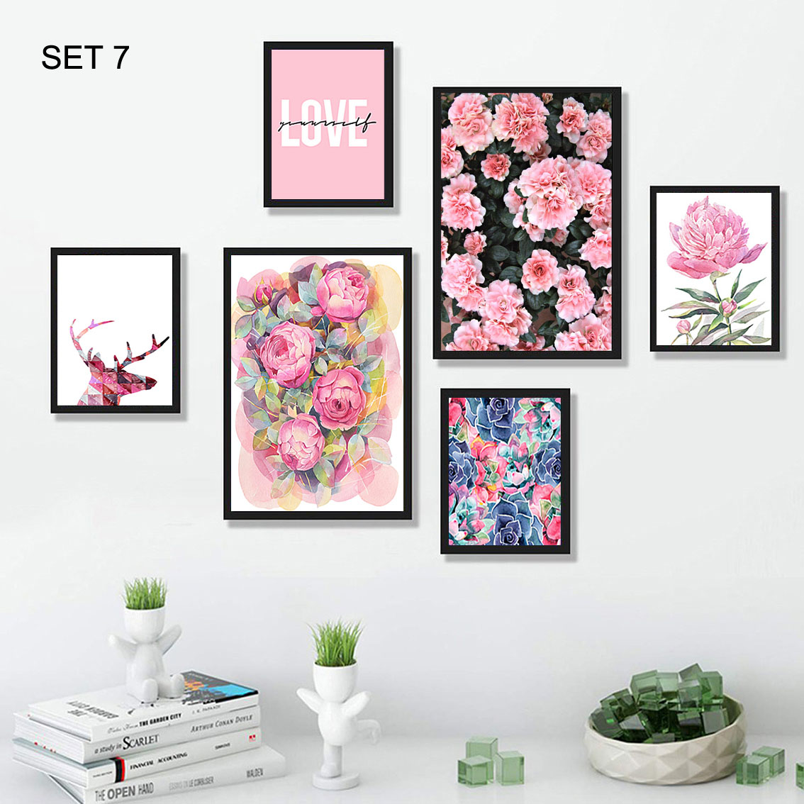 BỘ 6 TRANH TREO TƯỜNG SCADINAVIAN ĐÃ CÓ KHUNG (SET7)