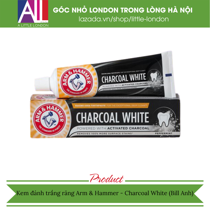 Kem đánh trắng răng Arm & Hammer - Charcoal White (Bill Anh)