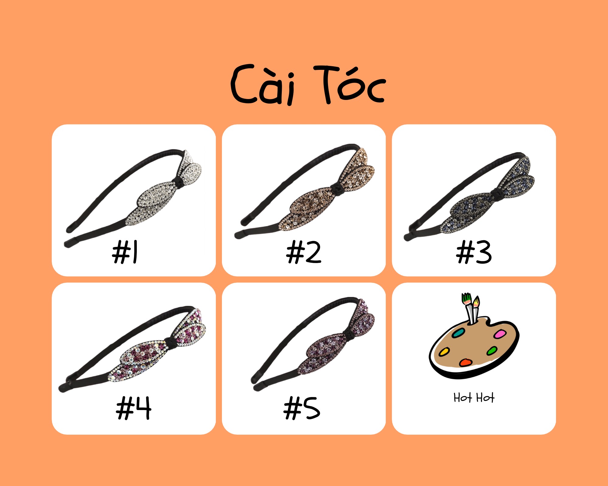 Cài Tóc Thời Trang Đính Đá Cao Cấp Mẫu Nơ Đôi Lấp Lánh