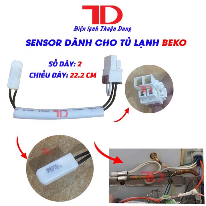 Đầu Dò Cảm Biến, Sensor dành cho tủ lạnh Beko, cảm biến nhiệt độ tủ lạnh, Điện Lạnh Thuận Dung