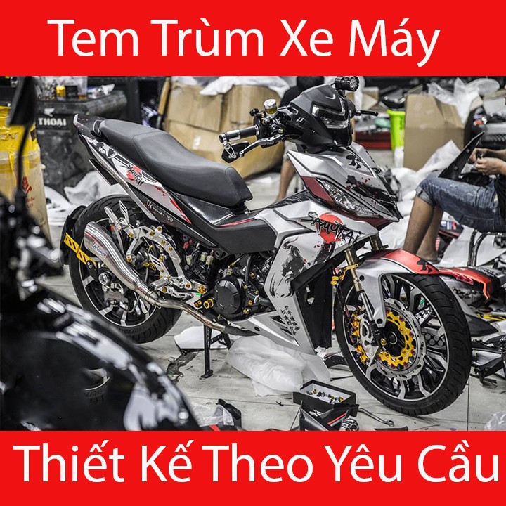 Tem trùm Winner samurai xám đỏ đen - Độ dán team trùm decal xe máy Winner samurai xám đỏ đen  - Team trùm decal xe máy Winner rẻ đẹp và chất