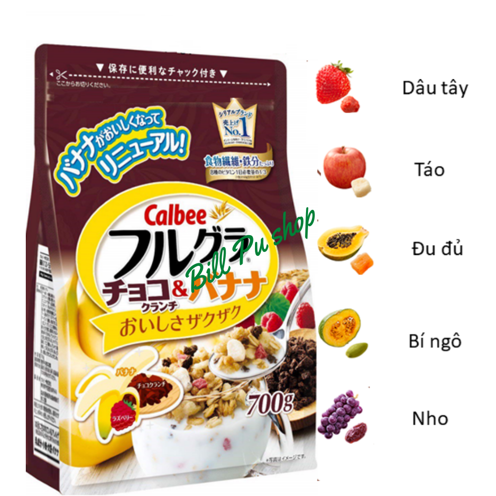 Ngũ Cốc Trái Cây Calbee Đỏ 800G - Nhật Bản