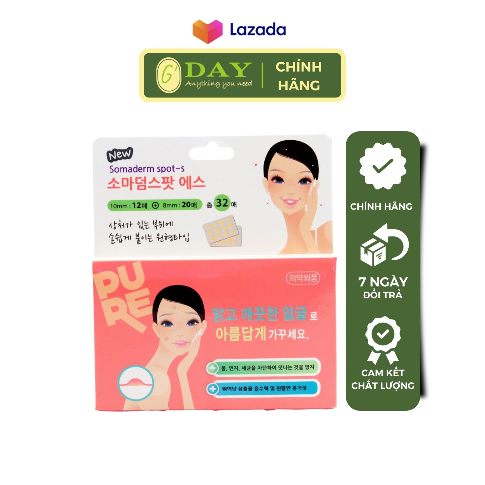 Miếng Dán Mụn Somaderm Spot S (2 size – 32 miếng)