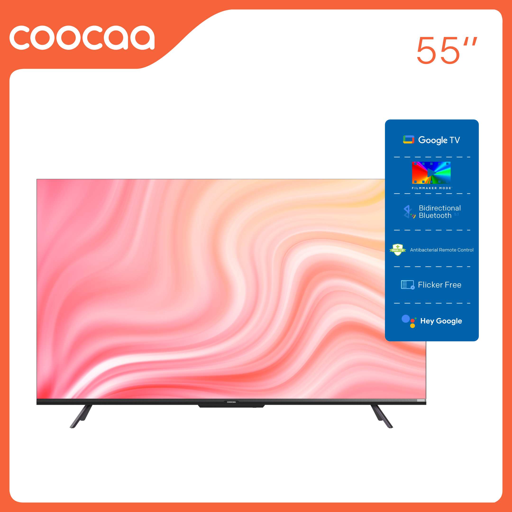 Google Tivi Coocaa 4K 55 Inch - 55Y72 Youtube Netfilx Smart TV 2022 new tv Tặng gói giải trí 1 năm K+, 3 Tháng FPT , Bảo Hành 2 Năm, 1 năm ClipTV