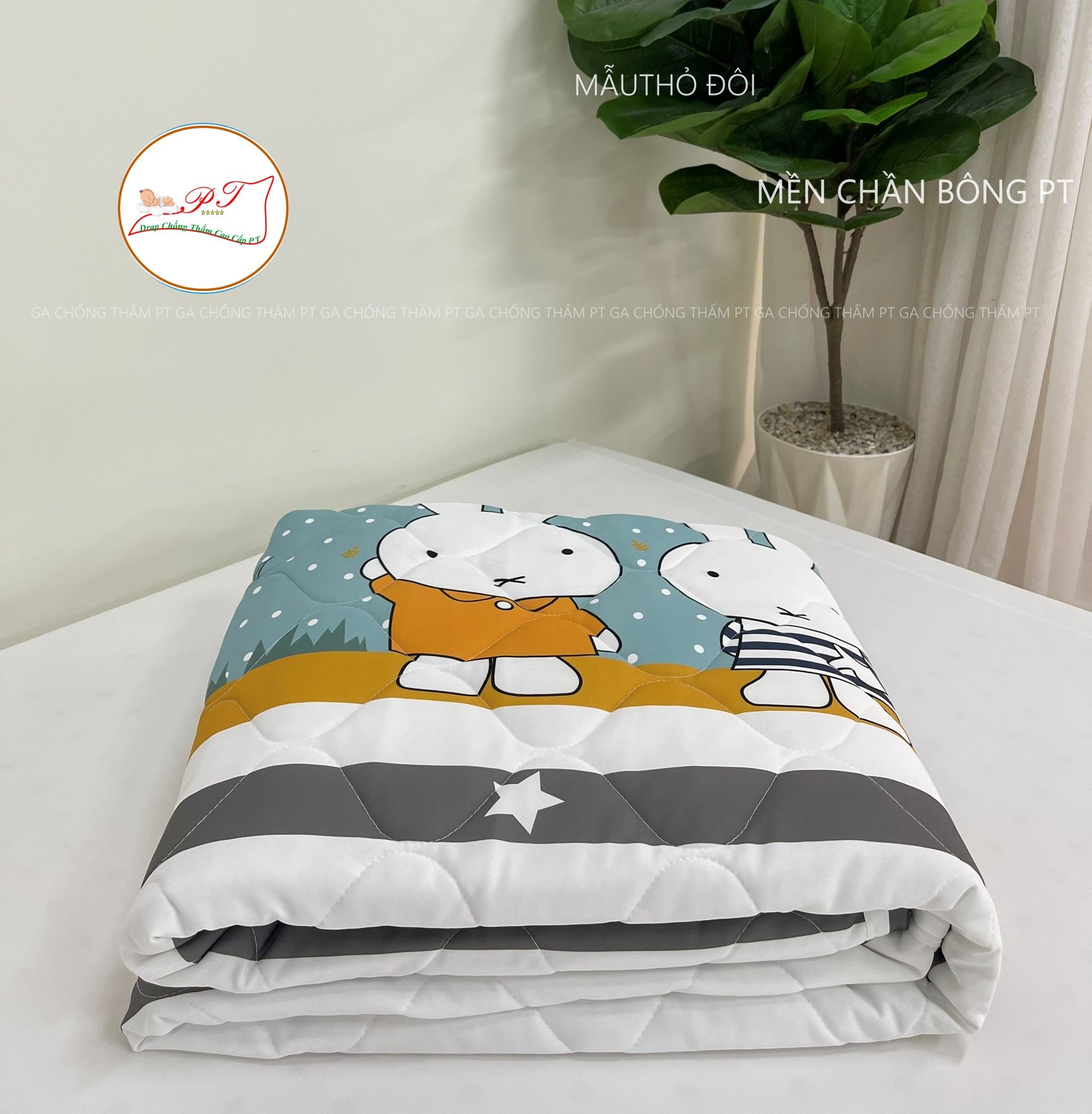 Ga Chống Thấm Cao Cấp PT Mẫu Họa Tiết Thỏ Đôi