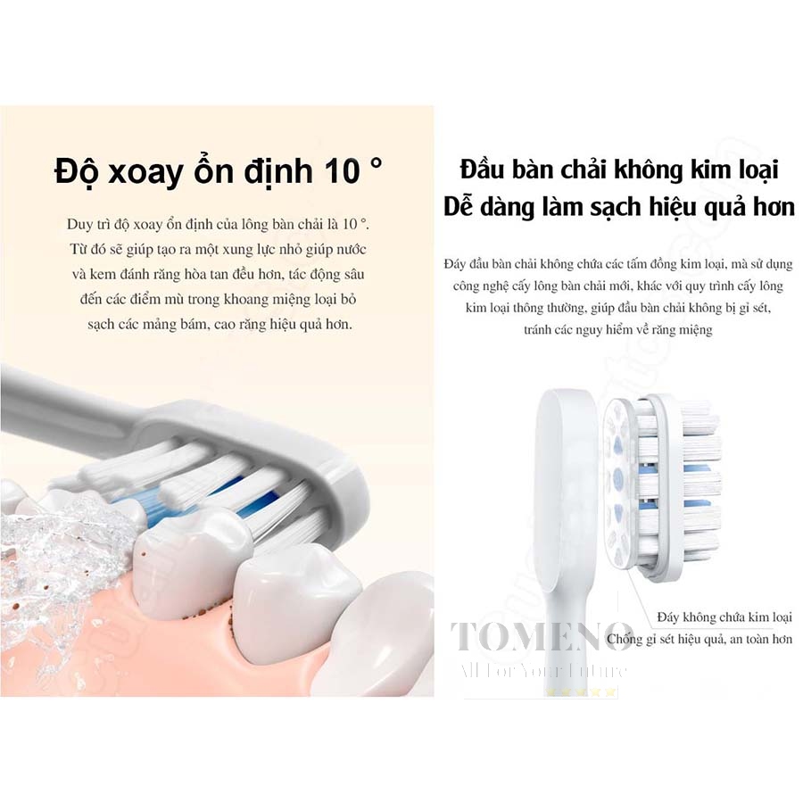 bàn chải đánh răng điện xiaomi sonic t500 chính hãng làm sạch sâu giảm 7