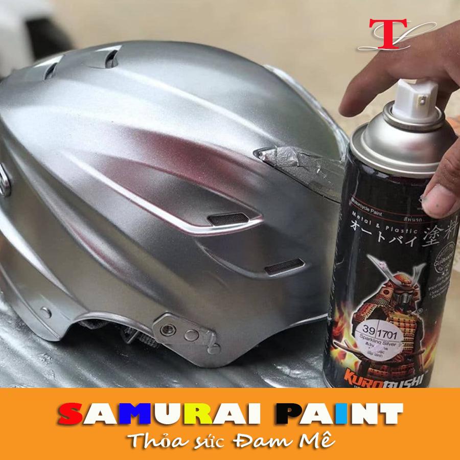 Sơn samurai - Chai sơn màu bạc ánh kim 1701 sơn xịt samurai