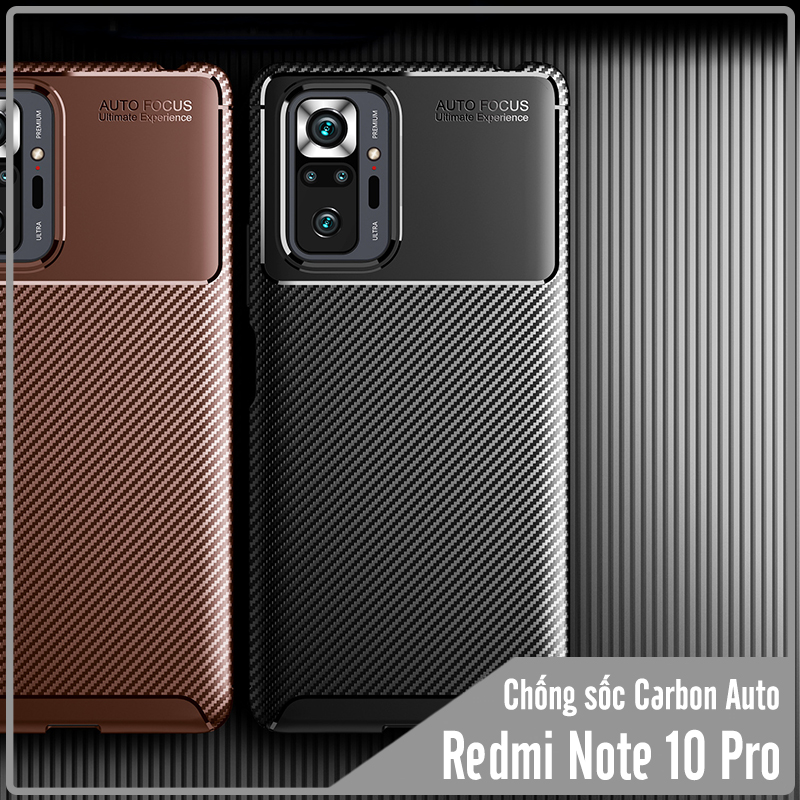 Ốp lưng cho Xiaomi Redmi Note 10 Pro chống sốc Carbon