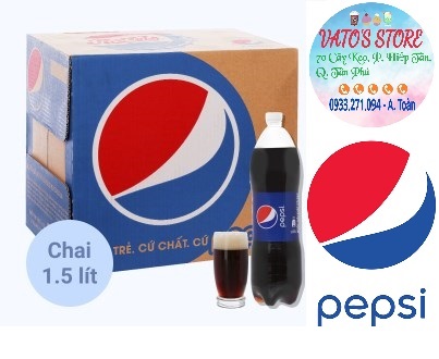 Thùng 12 chai nước ngọt PEPSI cola chai 1.5 lít Lốc 6 chai nước ngọt PEPSI