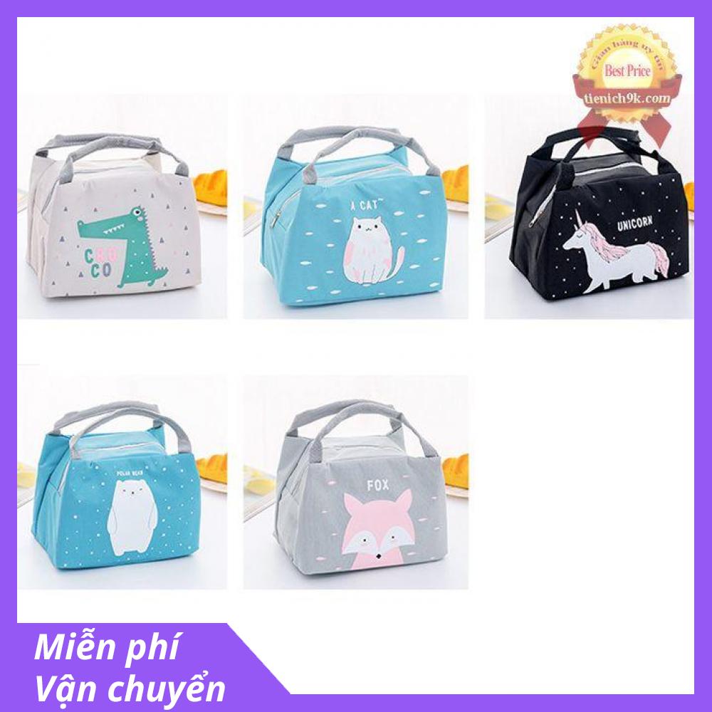 Túi giữ nhiệt đựng hộp cơm chai nước đựng đồ ăn hình cá gấu hình thú dễ thương
