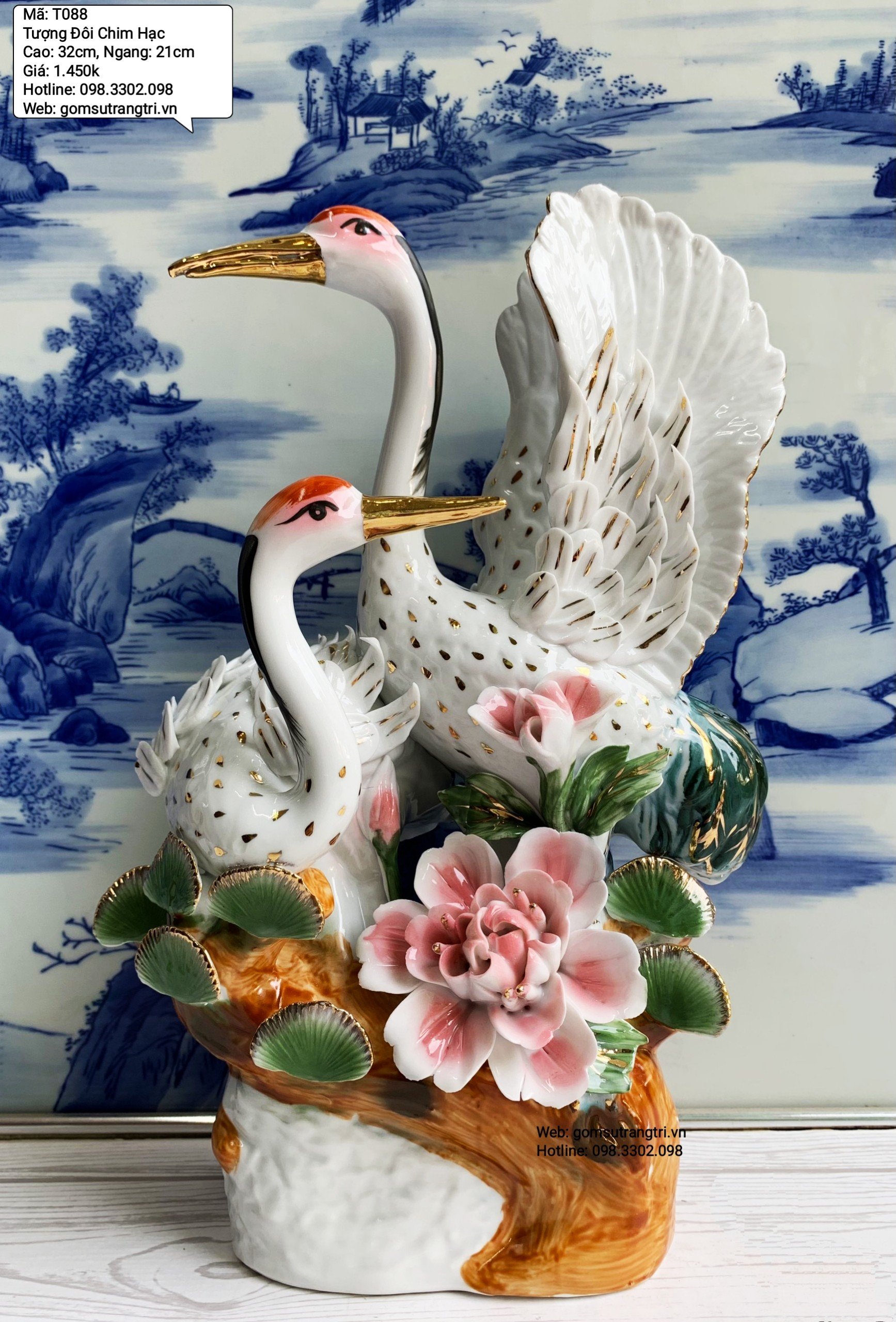 Tượng Đôi Chim Hạc - Gốm Sứ Trang Trí Shop