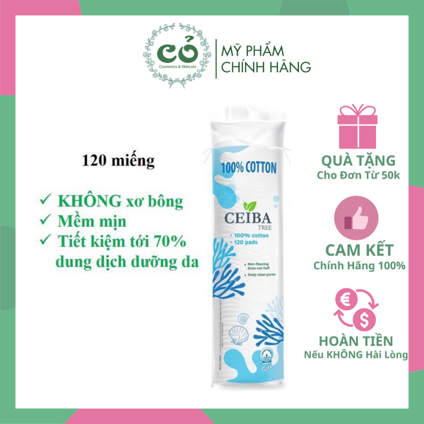 Bông Tẩy Trang Ceiba Tree 100% Cotton Pads- Xanh Dương