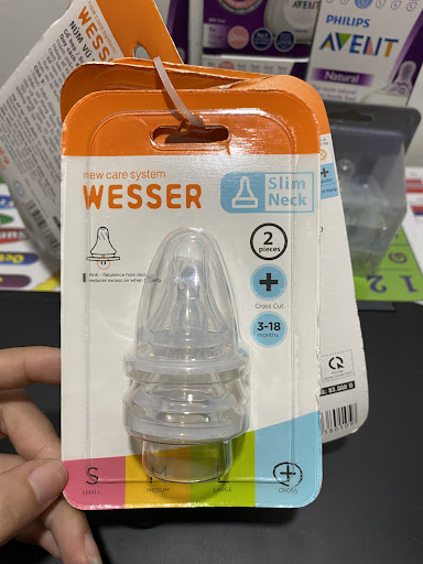 Núm ti núm vú cho bình sữa cổ hẹp Wesser size S