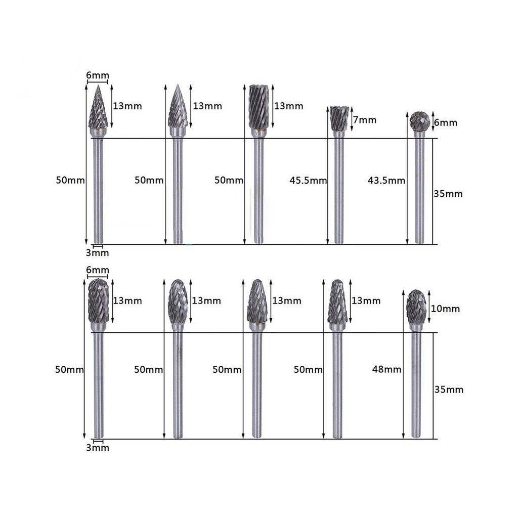 Mũi mài khắc hợp kim trục 3mm - mũi khắc mài gỗ cao cấp