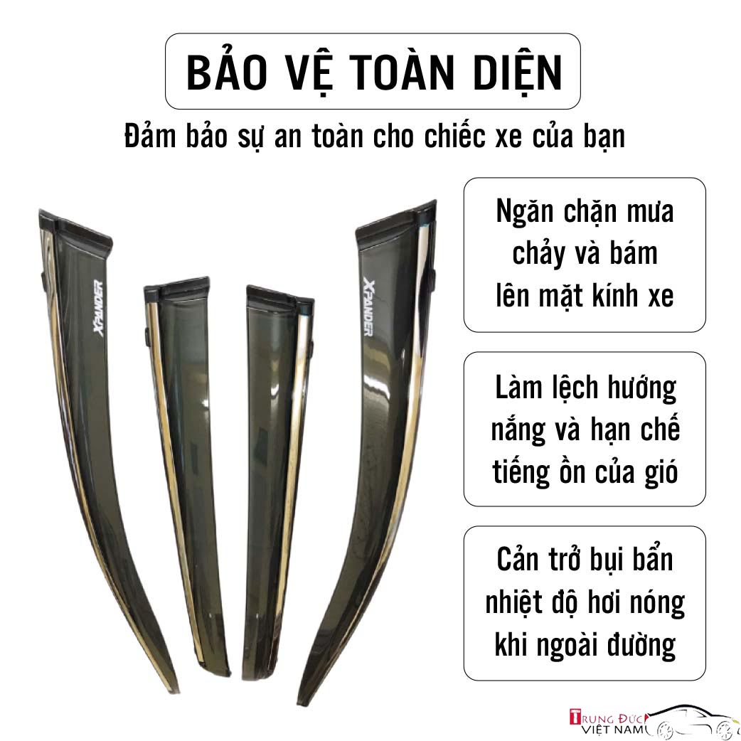 Bộ vè che mưa chỉ mạ crom cho xe MITSUBISHI XPANDER
