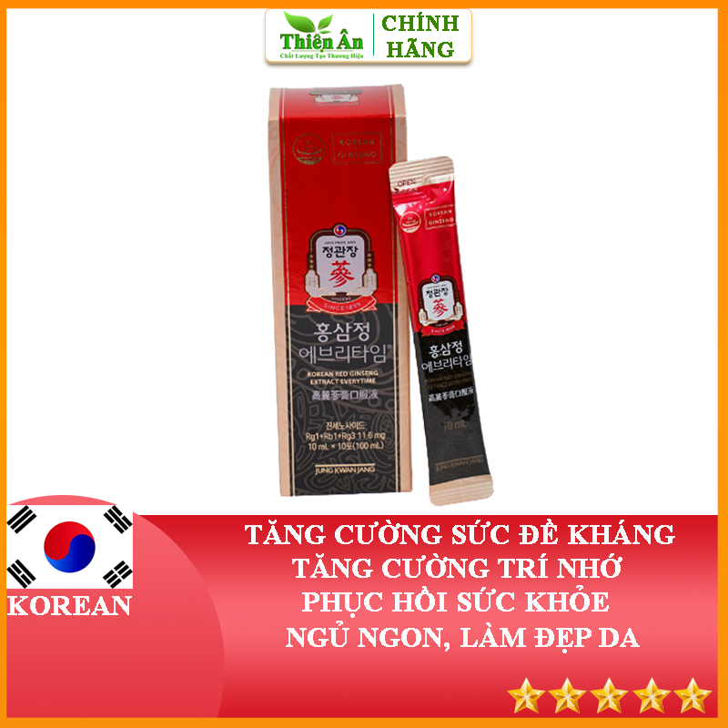 Tinh Chất Hồng Sâm Pha Sẵn KGC Jung Kwan Jang Everytime Original (10ml x 30 gói)