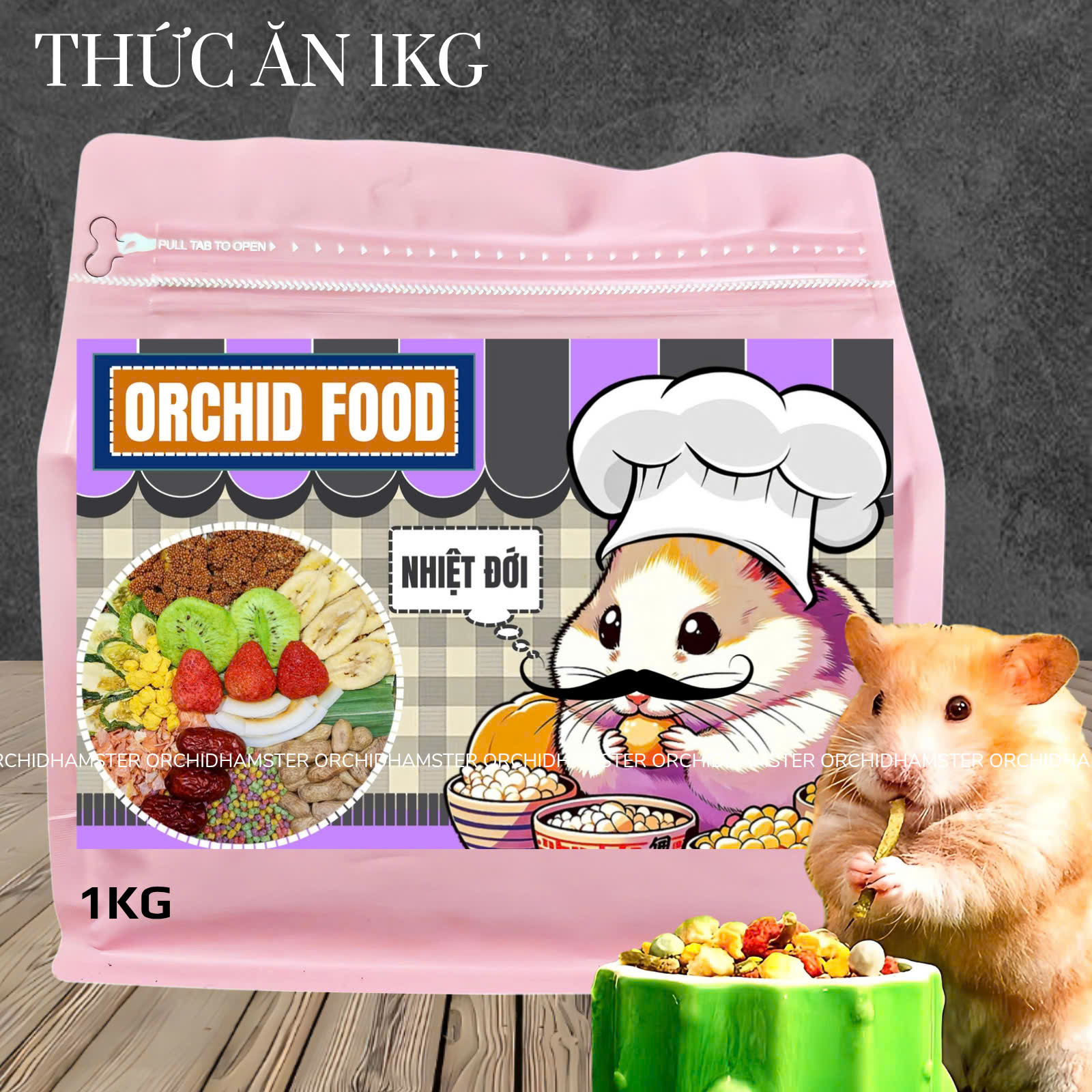 1kg Premium Tropical Hamster Food Large Grain