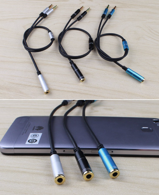 Cáp gộp audio 1 ra 2 chuẩn 3.5mm dây dài 38cm