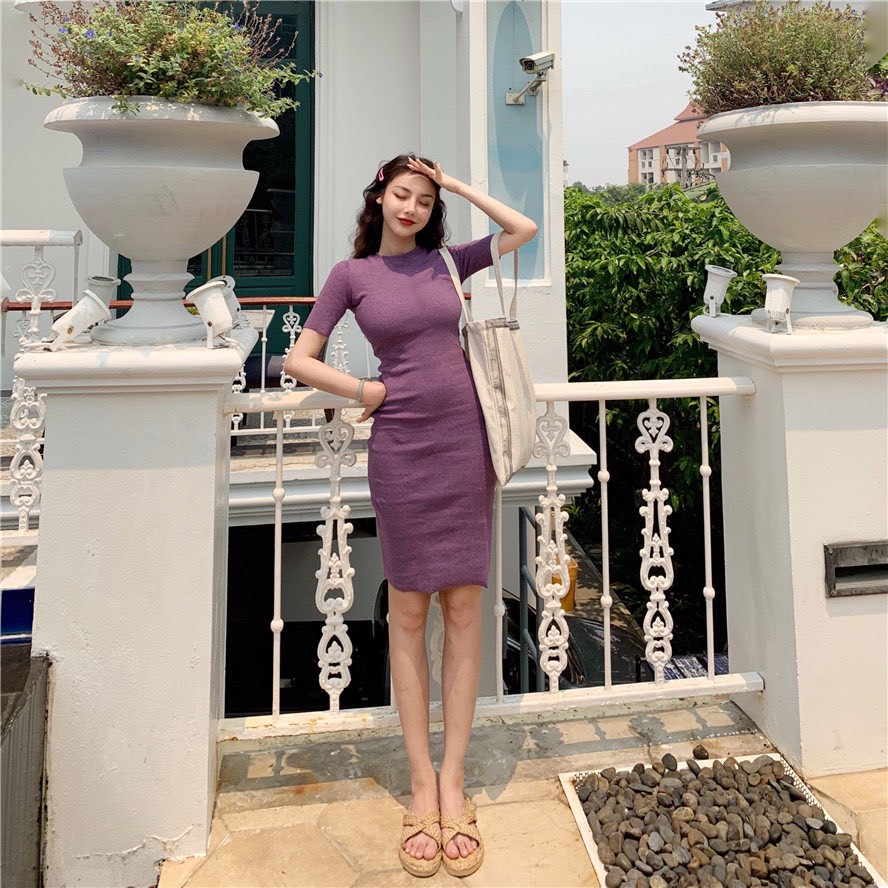 Đầm body tăm ngắn tay cực xinh