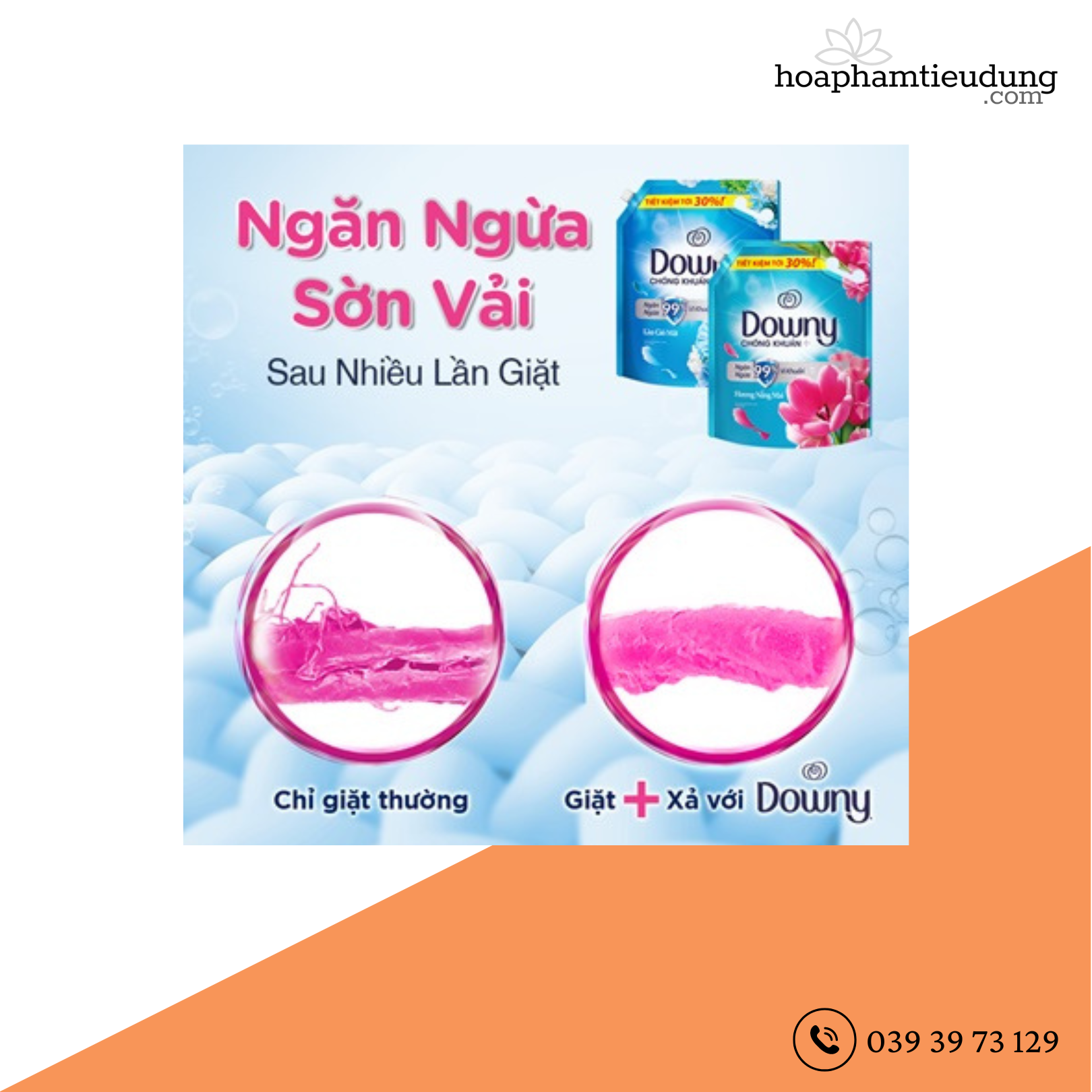 Nước xả vải đậm đặc lưu hương lâu Downy 1.45 - 1.6L