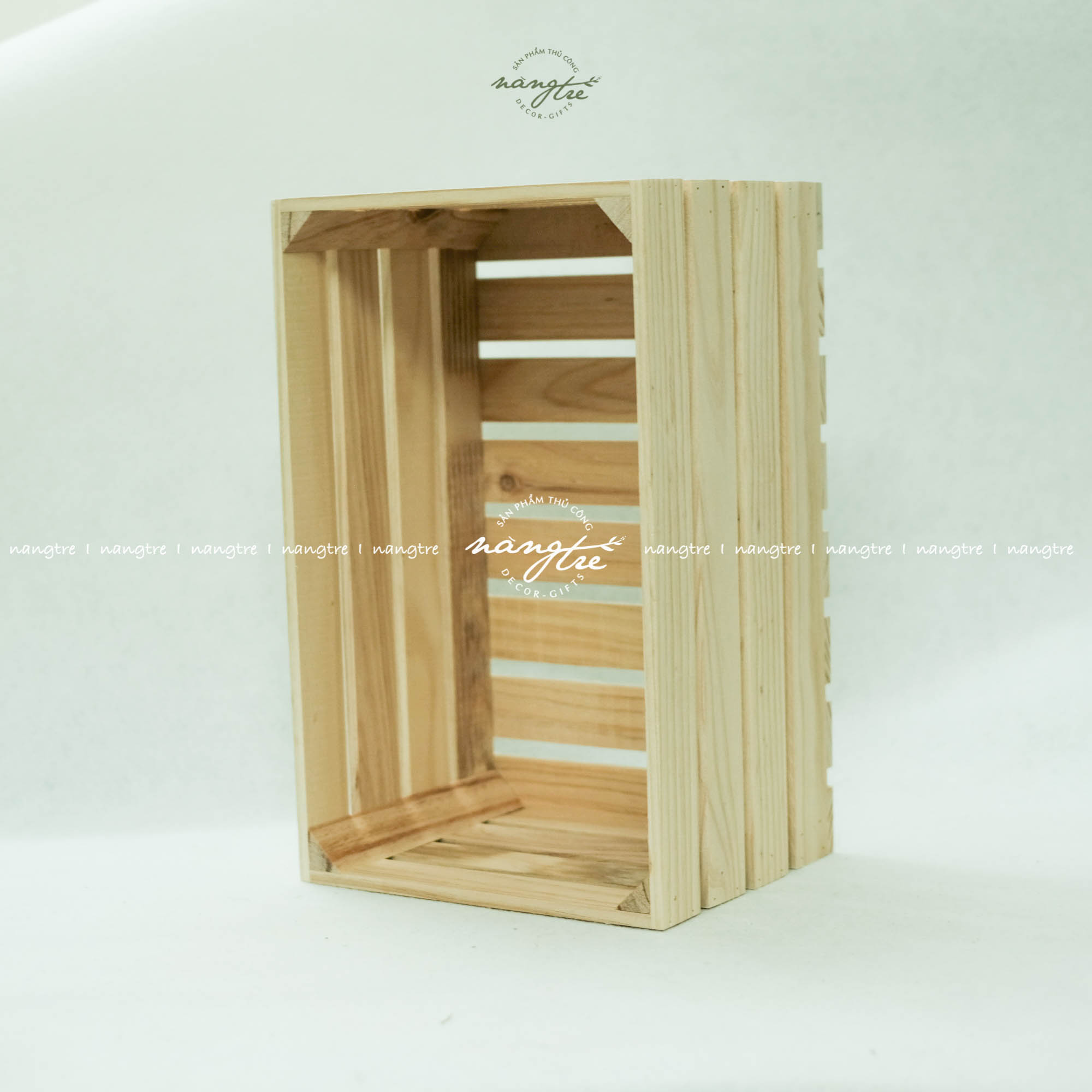 Thùng gỗ pallet chữ nhật, kệ gỗ pallet