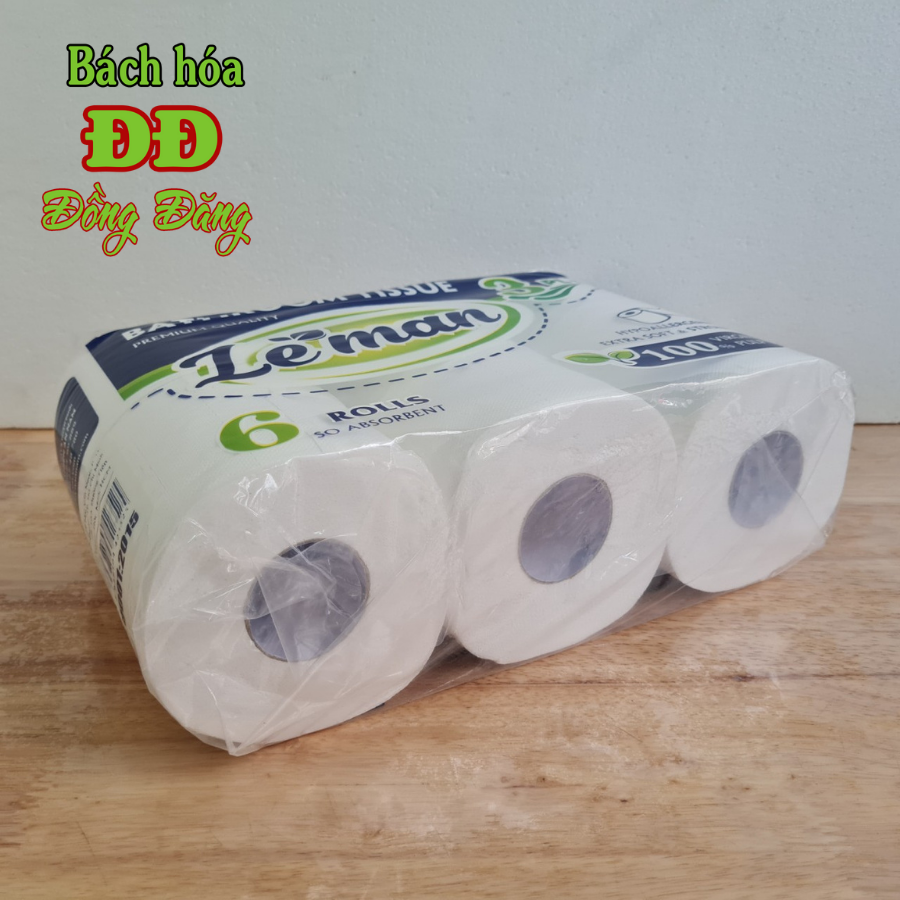 Combo (3 lốc) giấy vệ sinh cao cấp Leman Xanh - lốc 6 cuộn