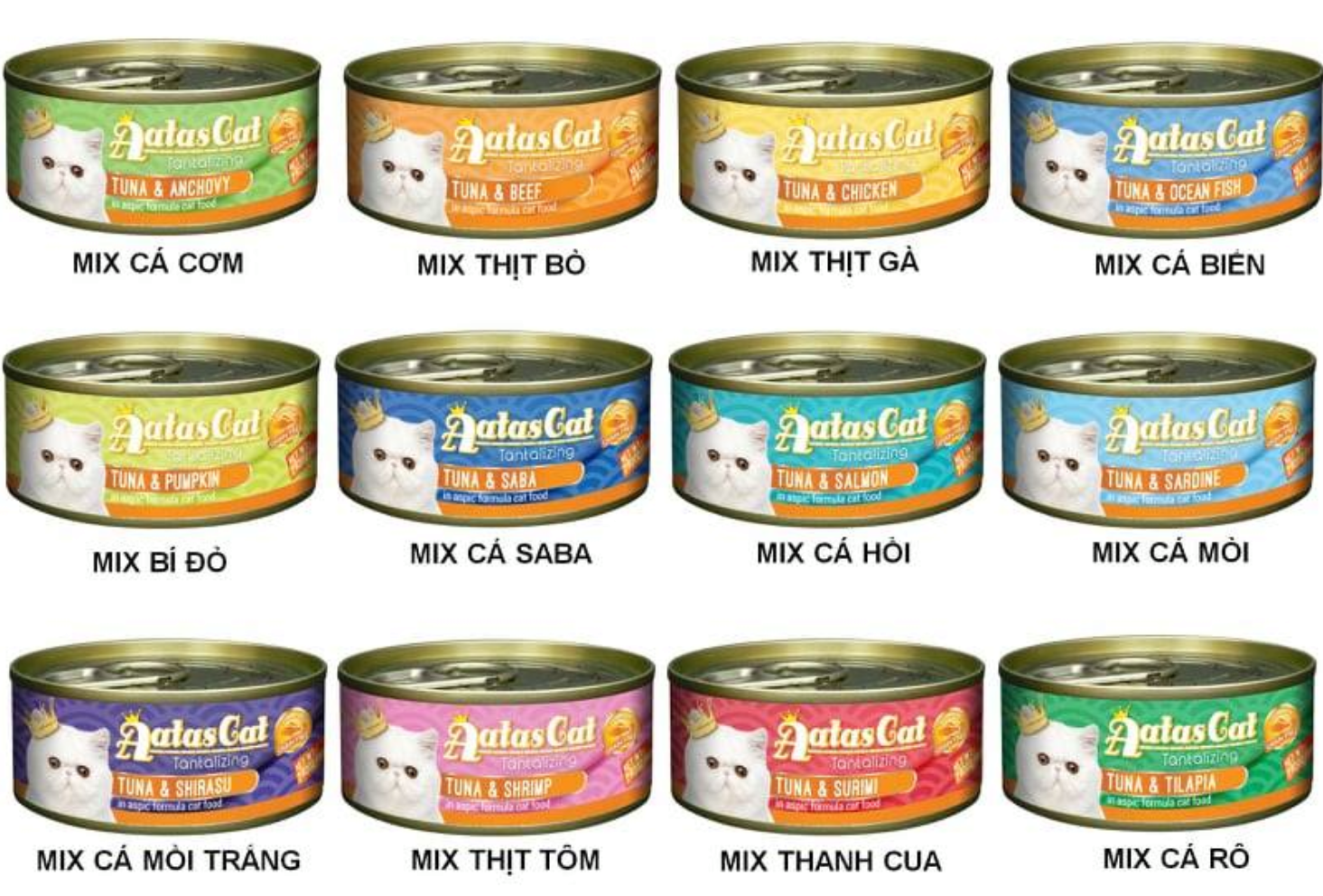 [HCM]Thịt hộp cá ngừ cho mèo - Aatas Cat 80g
