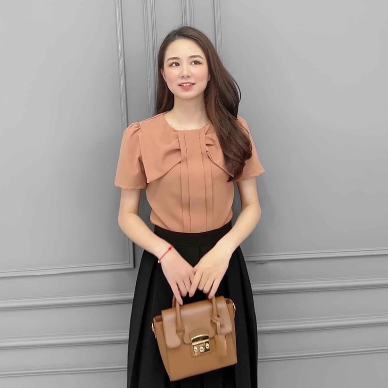 [HCM]ÁO KIỂU PHỐI NƠ SIÊU XINH