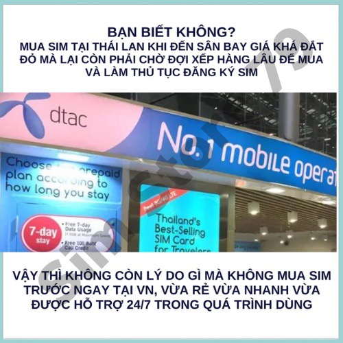 Sim du lịch thái lan không giới hạn data 8 ngày _Sim Store 79