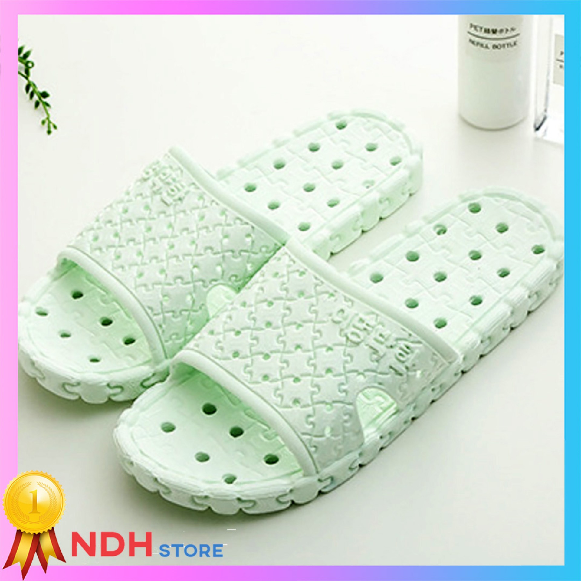 DÉP NHỰA NỮ ĐI TRONG NHÀ CHỐNG TRƯỢT HÌNH MẢNH GHÉP NHIỀU MÀU_Dép nhựa xốp, Dép nữ Cute, Dép trong nhà nữ, Dép nhà tắm, Dép chống trượt