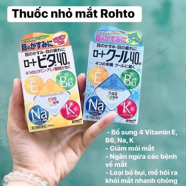 Nước Nhỏ mắt Rohto Nhật bổ sung vitamin (12ml), nội địa Nhật