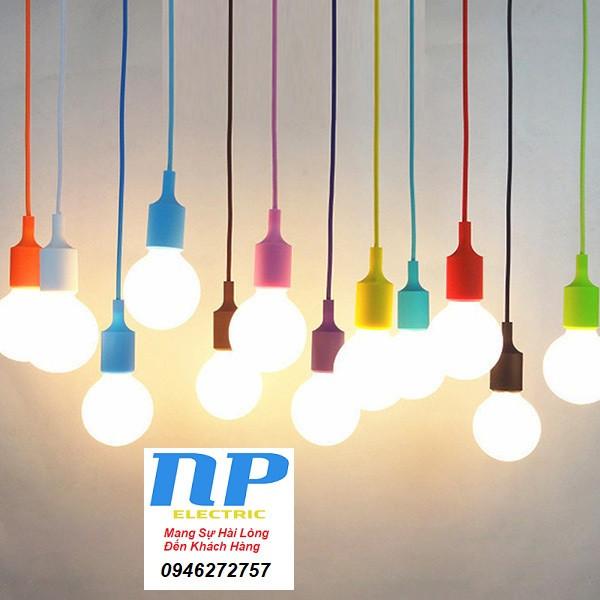 DÂY ĐUI ĐÈN TRANG TRÍ 1 MÉT NHIỀU MÀU - ĐUI E27