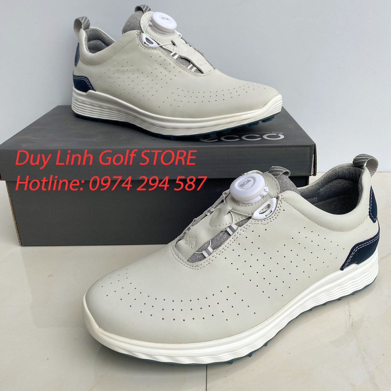 giày golf nam ecco nút vặn tiện lợi, chất liệu da PU cao cấp, không thấm nước, đi êm chân.. ecco golf shoes men. giày gôn