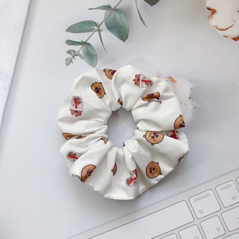 cột tóc vải scrunchies nhiều hình