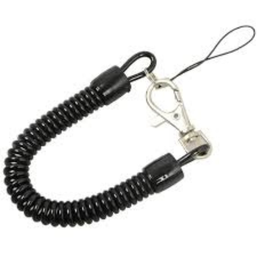 Combo 3 Dây móc khóa lò xo siêu co giãn màu đen treo móc khóa thắt lưng quần