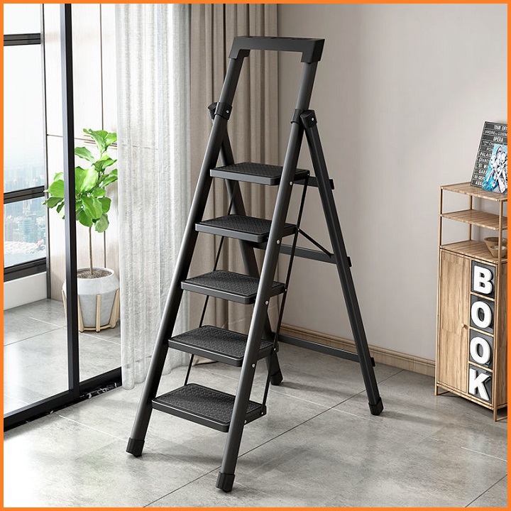 Thang gấp gọn tiện ích, Thang chữ A khung thép chịu lực, tại trọng 150 kg, Thang gấp gia đình nhiều bậc siêu bền, siêu nhẹ.