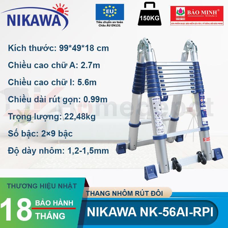 Thang Nhôm Rút Đôi Nikawa NK-56AI PRI Mẫu mới