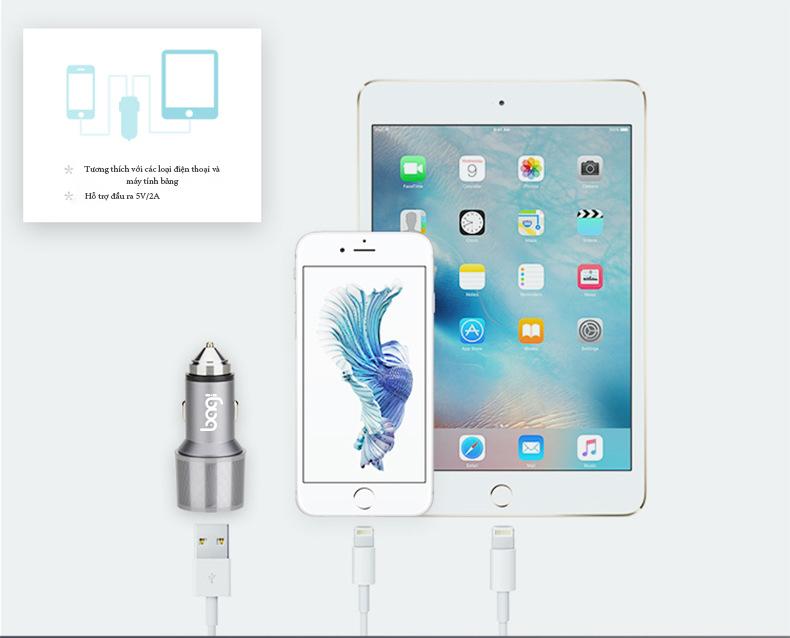 Củ Sạc Ô Tô 2USB Sạc Nhanh(Qualcomm) 3.0
