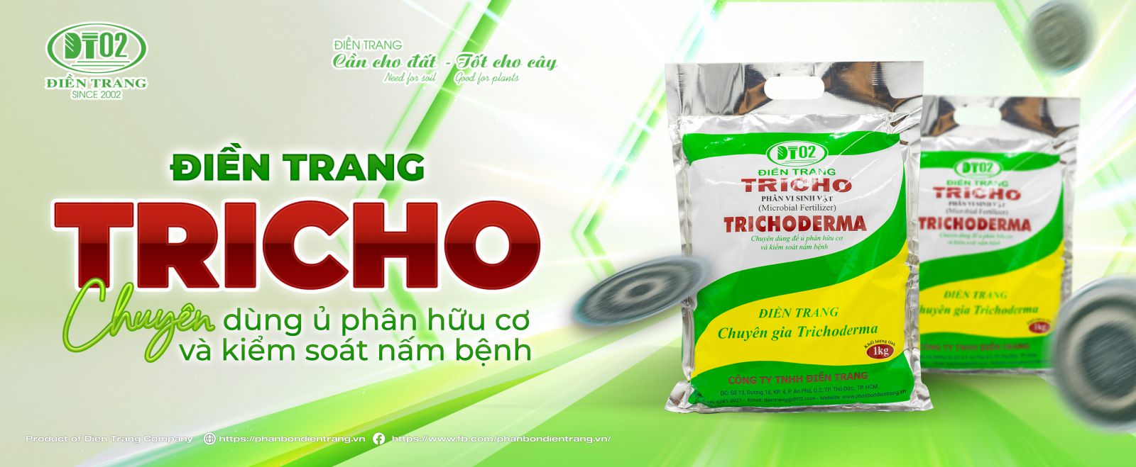 Bao 1kg Trichoderma (men vi sinh / nấm đối kháng) Điền trang DT02 ! (10^8 bào tử/g) !
