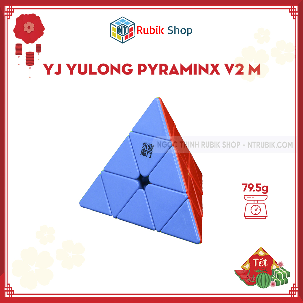 [Hoàn tiền 10%]Rubik Pyraminx YJ Pyraminx V2 M Stickerless YongJun YuLong V2 M Stickerless Có Nam Châm