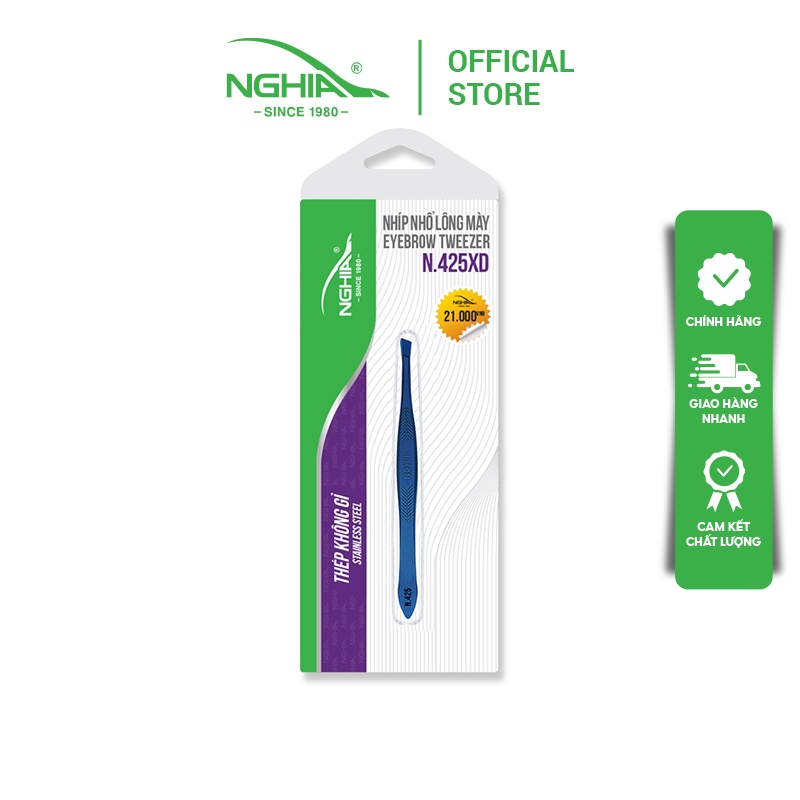 Nhíp Nghĩa Nhổ Lông Mày Chuyên Dụng Không Gỉ N-401VD