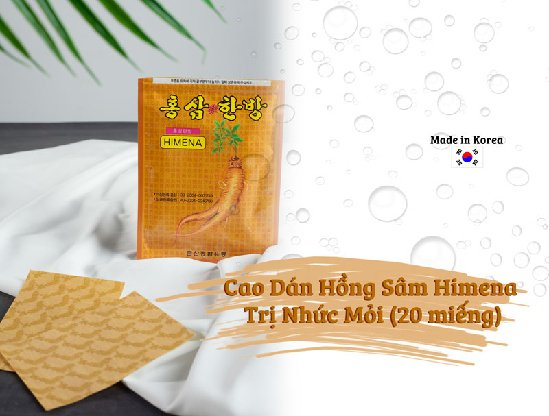 CAO DÁN HỒNG SÂM VÀNG 20 MIẾNG HIMENA HÀN QUỐC