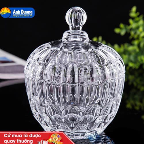 (Bán lẻ và set)Hũ mứt thủy tinh đựng bánh kẹo-Hũ,Hộp-Thố mứt thủy tinh nhỏ  cao cấp -Thố đựng mứt , hạt dưa , kẹo bằng thủy tinh cao cấp với kiểu dáng sang trọng có Nắp đậy kín giúp bảo quản kẹo mứt rất tốt
