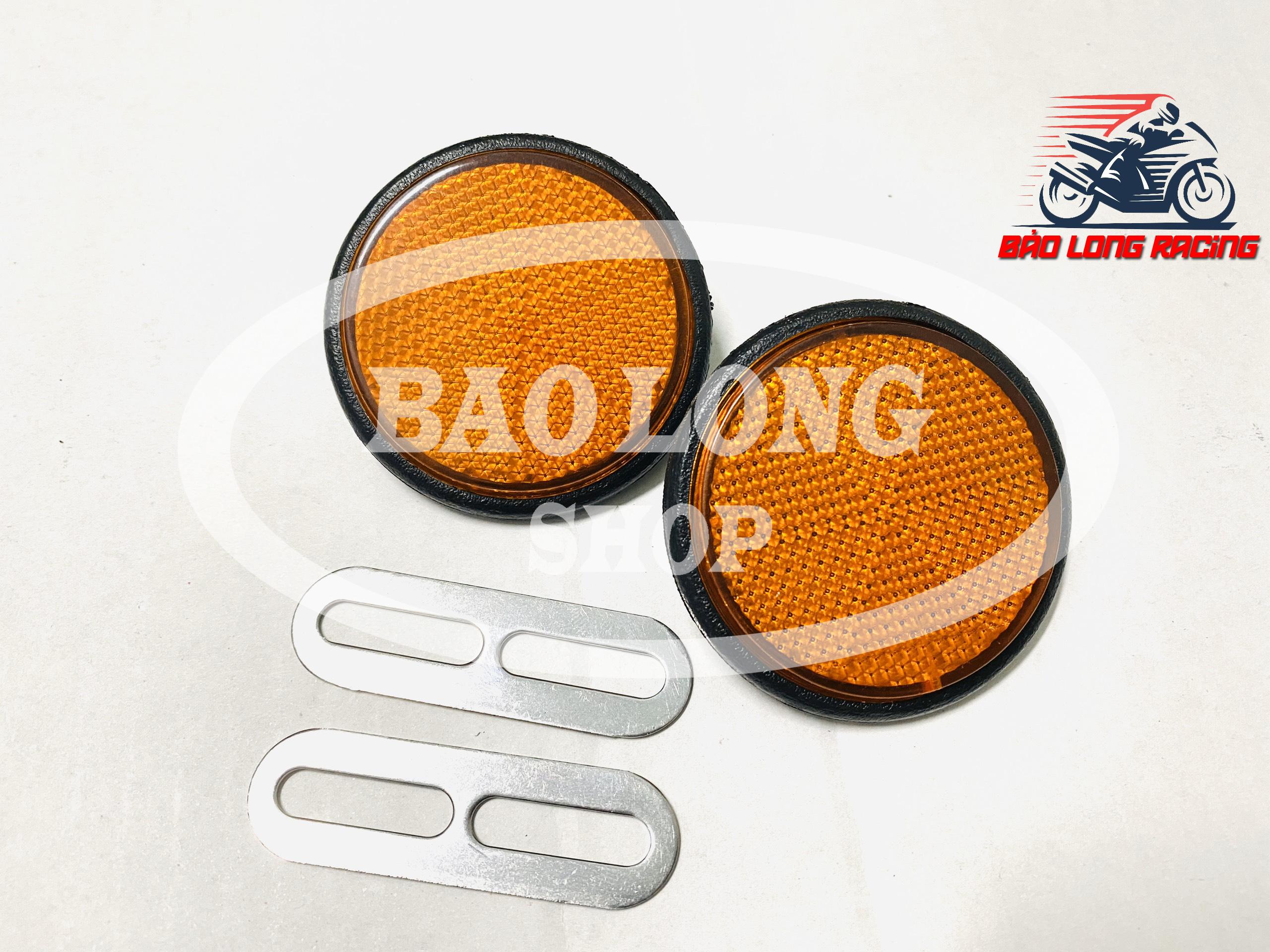 Mắt Mèo Phản Quang gắn mọi loại xe máy (màu Vàng) Trước pass INOX
