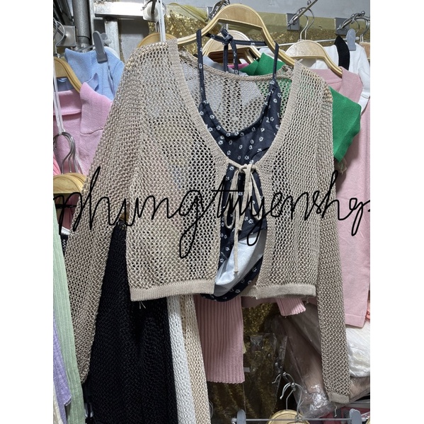 Set áo lưới mỏng mix yếm dây hoa hot hit
